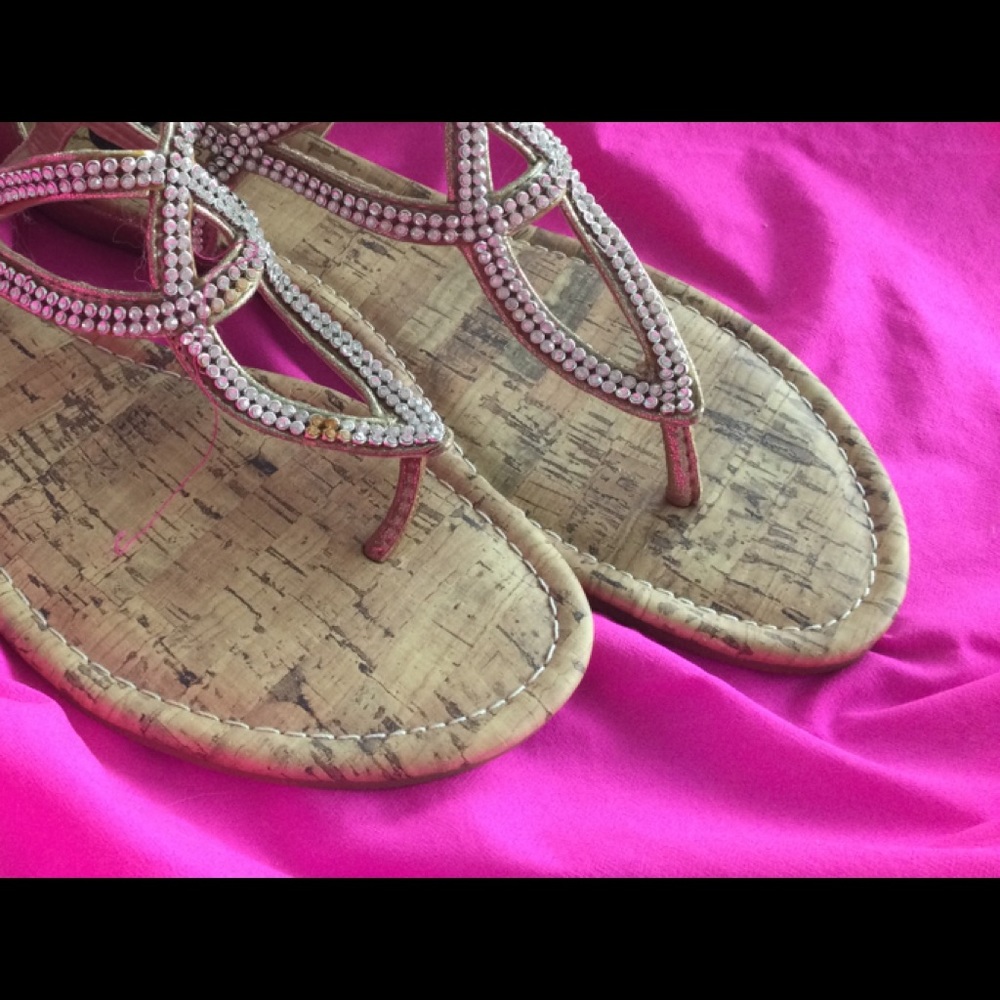 Sparkly gold sandals from Guess